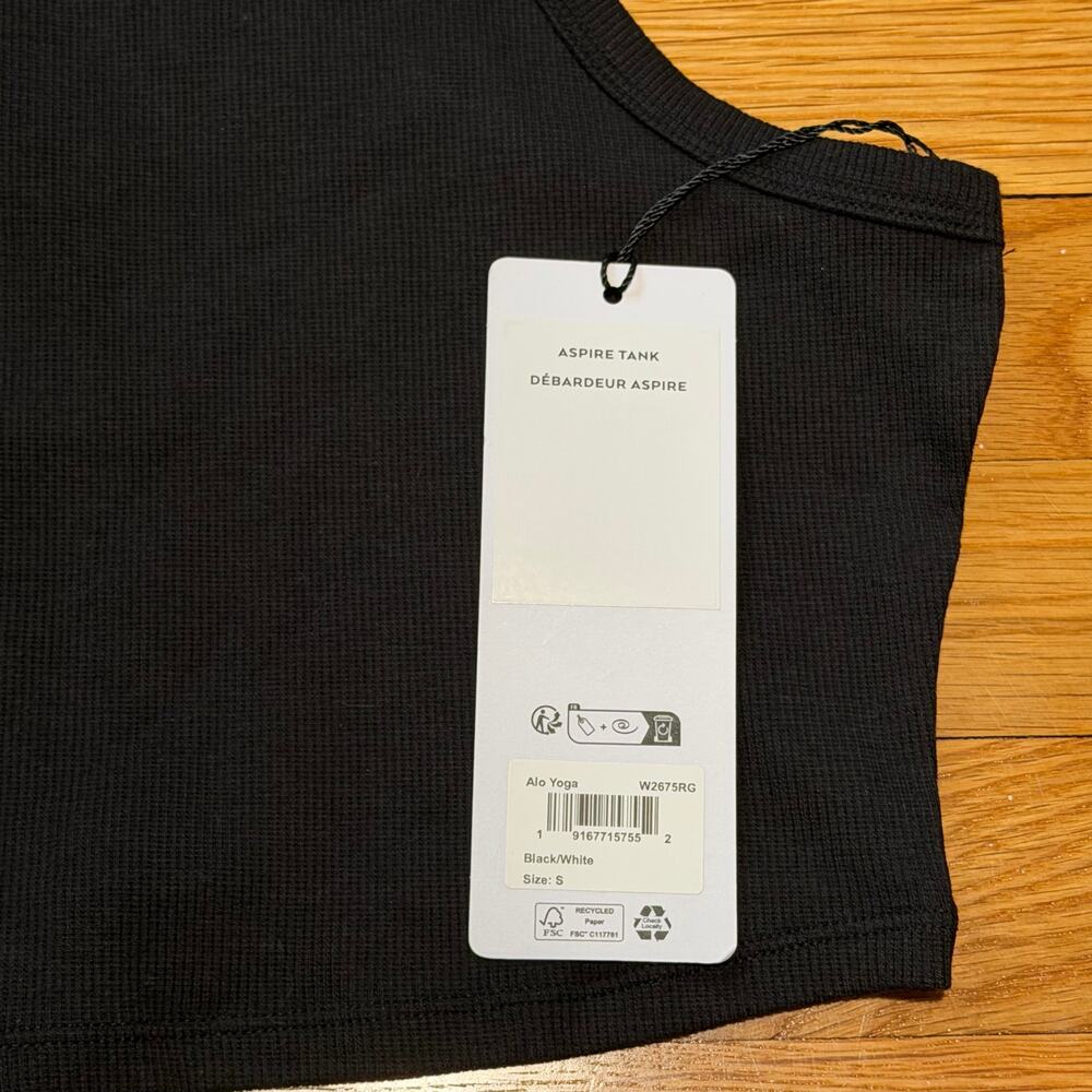 Alo Yoga | Aspire Tank Black / White Size Small NWT - Picture 5 of 5